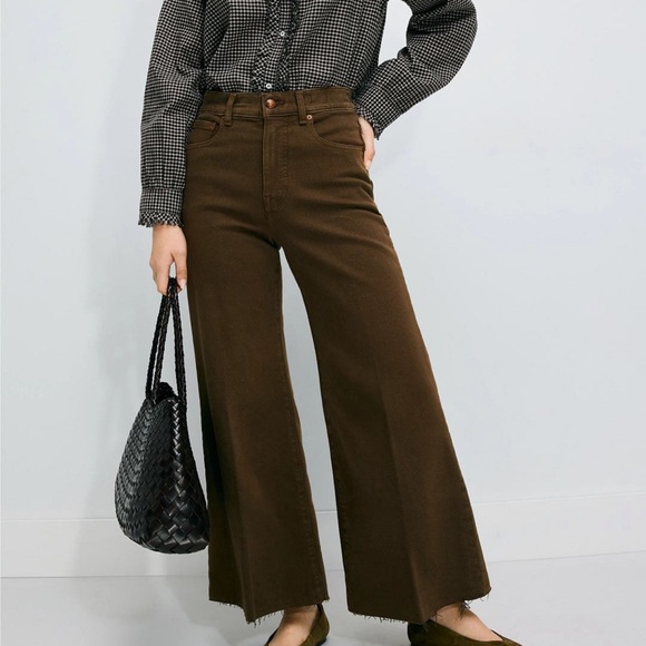 Madewell Denim - Madewell Wide-Leg High-Rise Pants in Brown